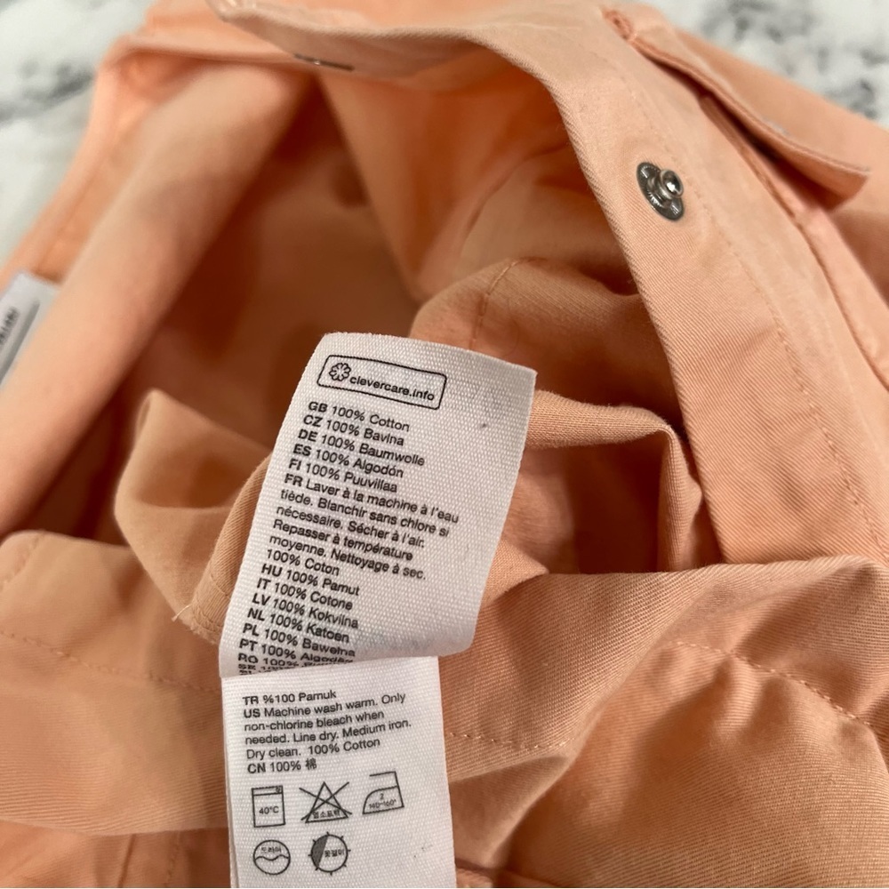 & Other Stories pocket detail utility jumpsuit in bleached peach pastel size 2 - Picture 13 of 14